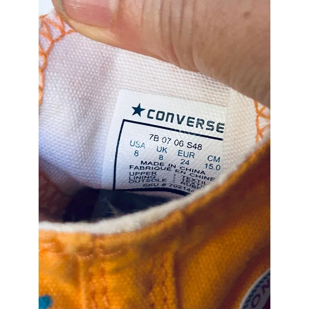 Converse Chuck Taylor All Star Toddler Orange Custom Monster Surf High Top Shoes